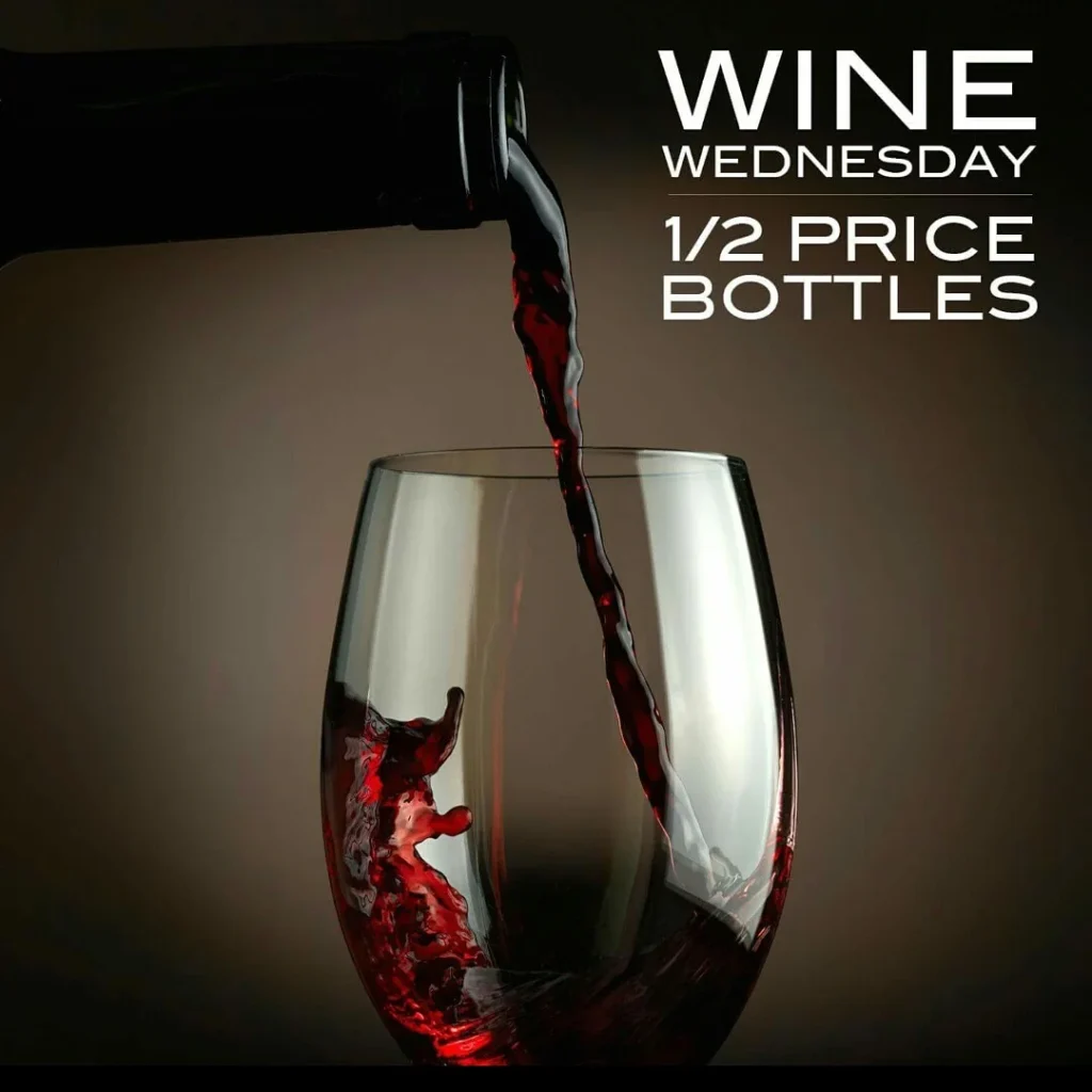 half price wine bottles wednesdays
